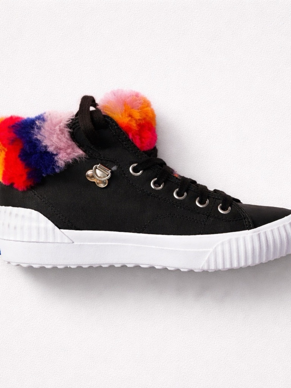 Keds x Kate Spade New York Multi-Color Faux Fur High-Top Sneakers   Fur Rainbow